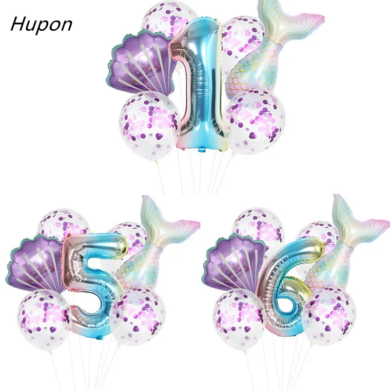 Воздушные шары в форме русалки праздничные фольгированные шарики цифр 32 дюйма