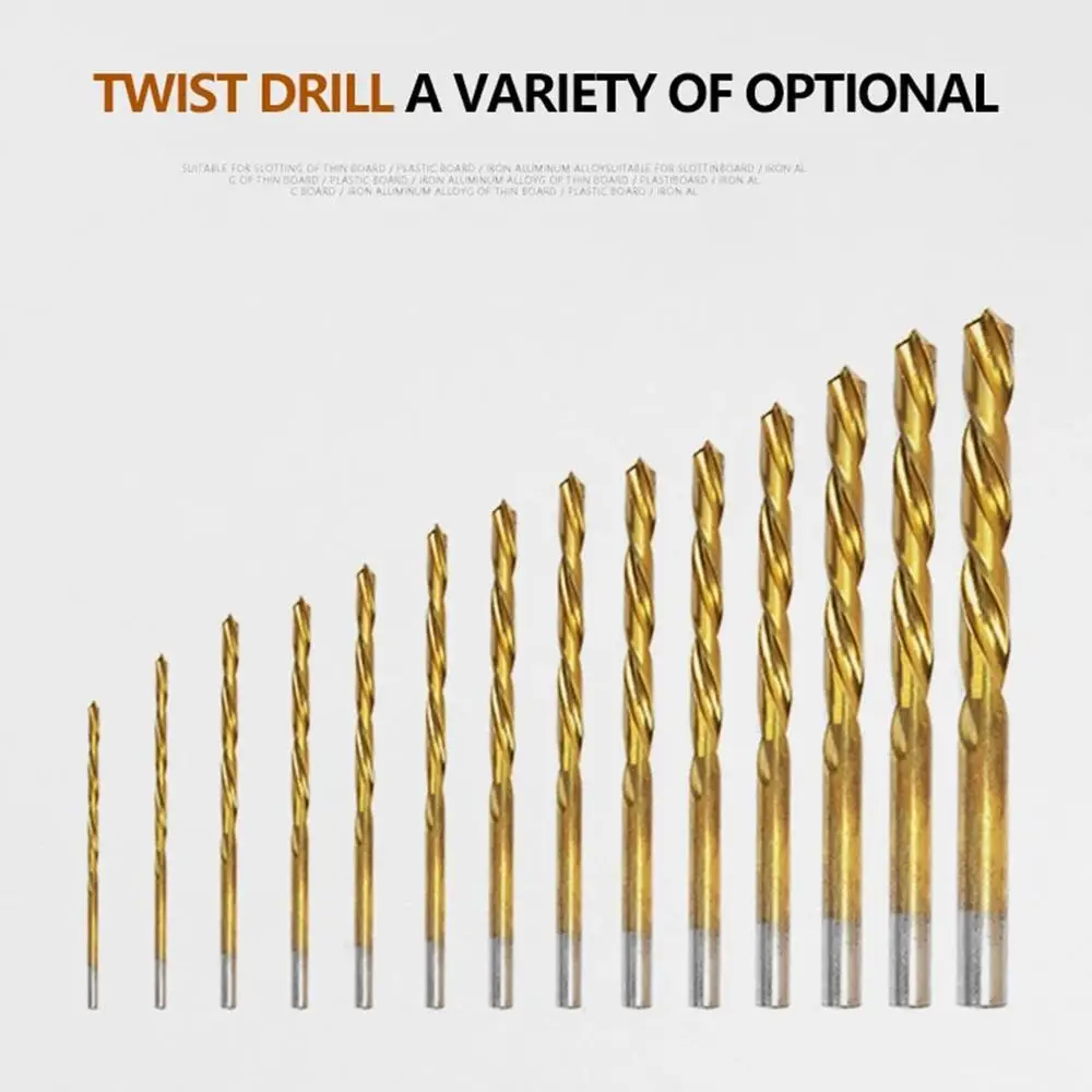 

99pcs High Speed Steel Titanium Plated Twist Drill DIY Home Use Metal HSS Spiral Drill Bit For Wood Drilling