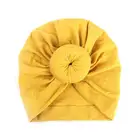Шапка-тюрбан для новорожденных девочек и мальчиков, зимняя однотонная мягкая Шапка-бини с узлом, 1 шт.