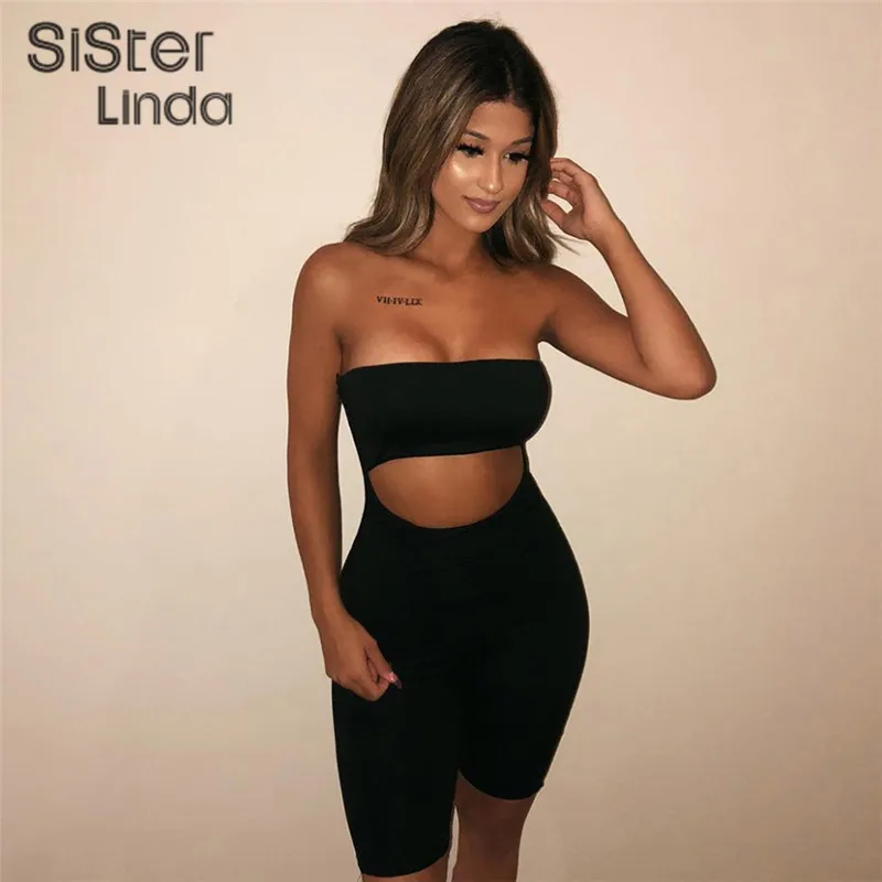 Женский флуоресцентный комбинезон Sisterlinda короткий эластичный Облегающий без