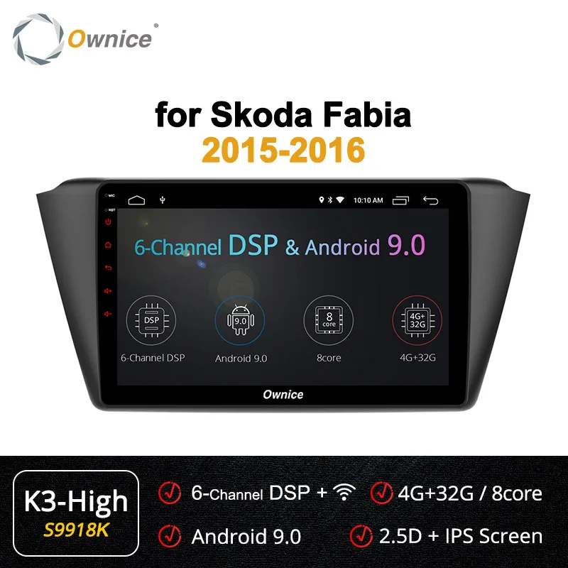 S9918 K3-High Ownice K1 K2 K3 K5 K6 Восьмиядерный Android 9,0 360 Pano ram Автомагнитола gps Navi плеер для Skoda Fabia 2 Гб ram 32 Гб 4G LTE - Цвет: S9918 K3-High