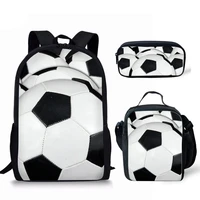 cool soccer 3d print school bag set for teenage girls boys bookbag children book bags kids backpack schoolbags student bagpack