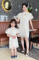 parent child dress for party china style dresses for mum and me embroidery dresses for girls and lady family matching clothes