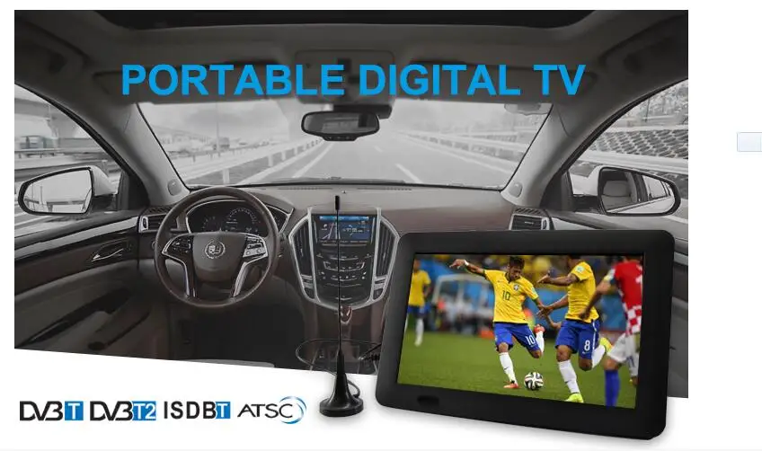 LEADSTAR 7 дюймов Портативный мини телевизор Полная совместимость с DVB T2 H265/Hevc T/H264 Dolby