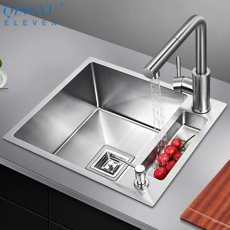 Матовая кухонная барная столешница ручной работы из нержавеющей стали 304