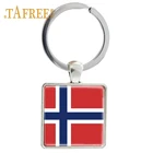 TAFREE норвежский флаг квадратный брелок для ключей из Индонезии Непала Брелок сувенир брелок для ключей ювелирные изделия FG67