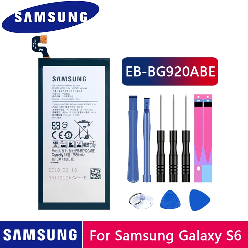 Аккумуляторная батарея Samsung для телефона GALAXY S6 G920F G920i G920A G920V G9200 G9208 G9209 2550