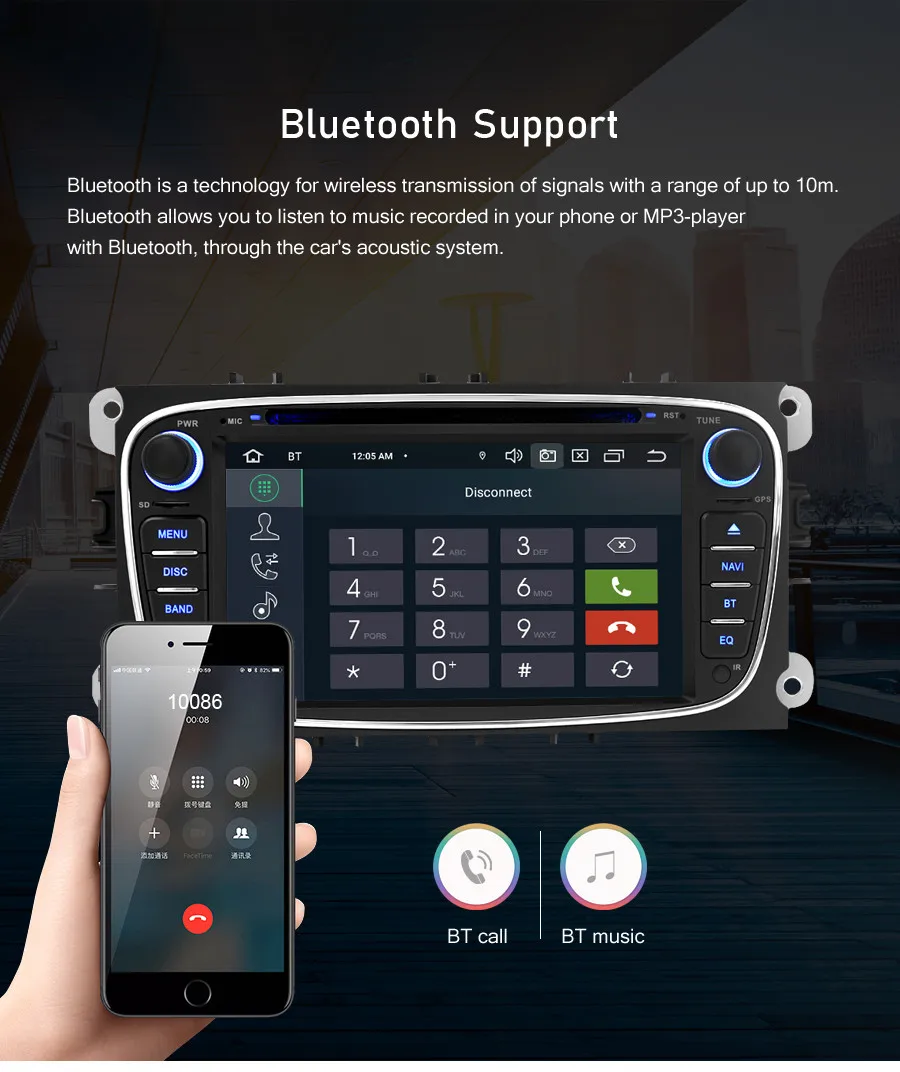 4G ram 64G rom Android 9,0 автомобильный Радио DVD навигационный плеер для Ford/Focus/Mondeo/S-MAX/C-MAX/Galaxy gps Видео Мультимедиа Стерео
