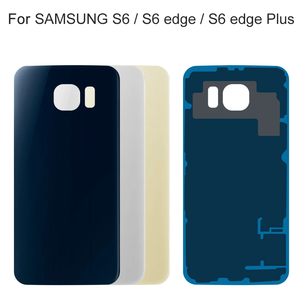 100% абсолютно новая задняя крышка батарейного отсека для Samsung S6 / edge plus стеклянная