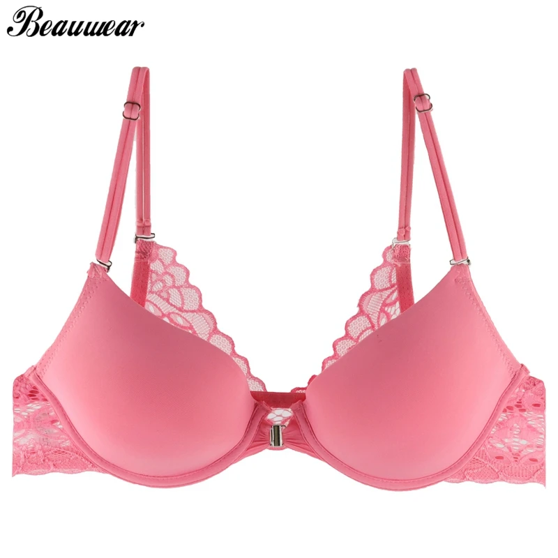 Beauwear Гладкий Бюстгалтер с застежкой спереди для женщин летняя футболка