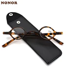 Мини Круглые винтажные очки для чтения NONOR 2021 с сумкой + 1,0 + 1,50 + 2,0 + 2,50 + 3,0 + 3,5 + 4,0