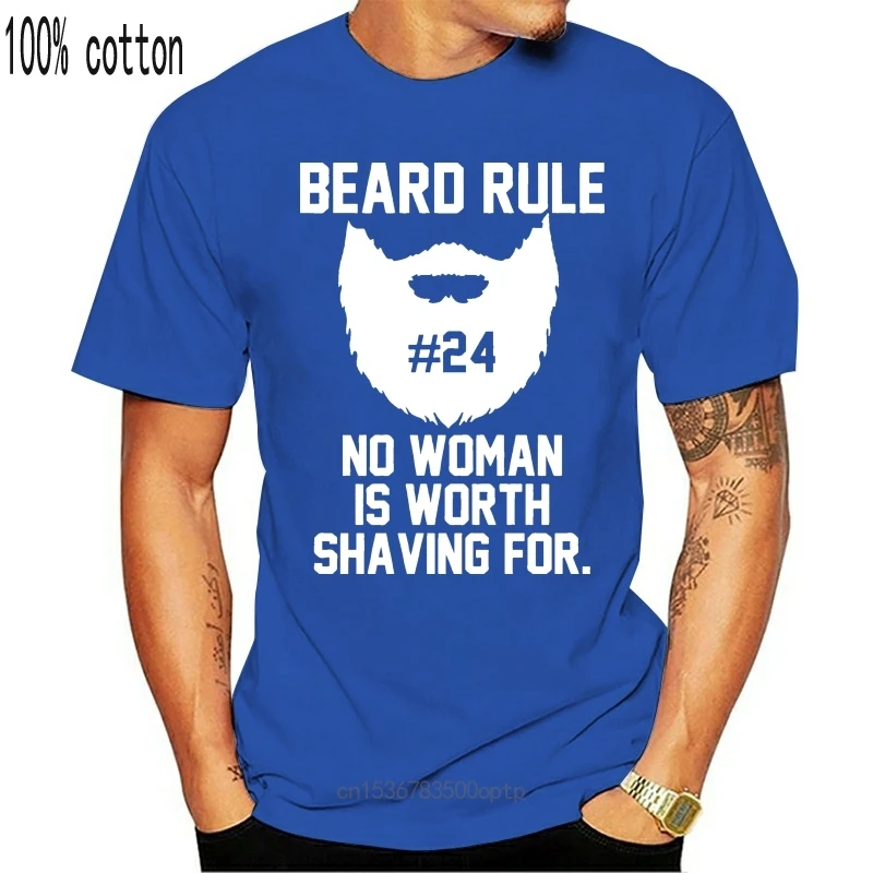 

New 2018 Fashion 100% Cotton Slim Fit Top Normal Beard Rule #24 Men'S T Shirt Photo T Shirts Mens Tops Cool O Neck Tee Shirt