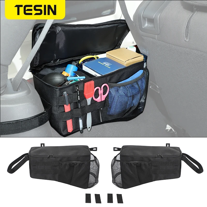 

TESIN Stowing Tidying Trunk Storage Bag for Jeep Wrangler 2007+ 4 Doors Trunk Side Storage Bag Organizer For Jeep Wrangler JK