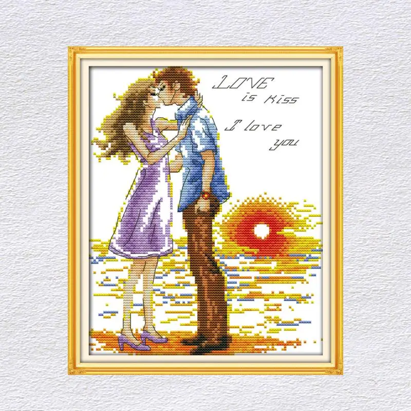 Joy Sunday Набор для вышивания крестиком набор рукоделия любовь поцелуй в закате