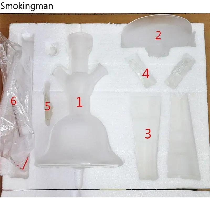 

Colorful Glass Bottle Hookah Flask Complete Shisha Nargile Chicha Water Pipe Plastic Hose With Foam Box Hookha And Accessories