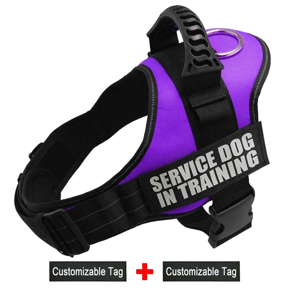 purple Жгут для собак индивидуальная этикетка наклейка для собак ID Tag K9 жгут для жилета светоотражающая Регулируемая шлейка для питомцев для маленьких средних и больших собак шлейка для собак - Цвет: purple