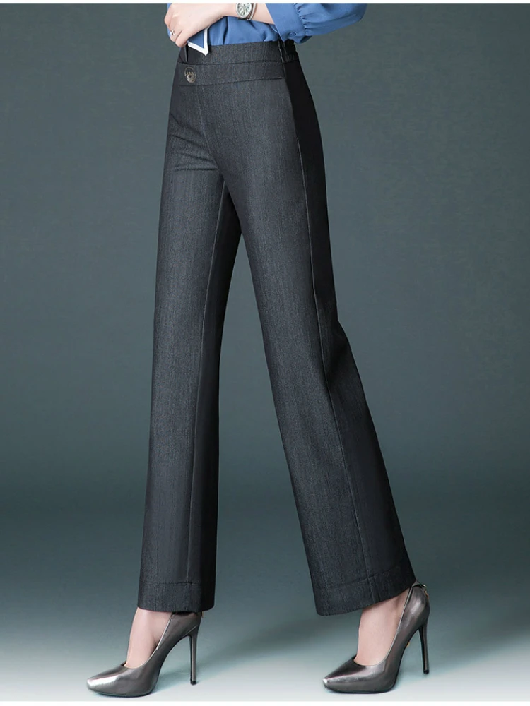 

Новинка, весна-осень, офисные женские брюки с эластичной талией, женские Брендовые прямые брюки, одежда