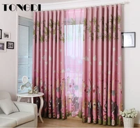 tongdi printing blackout curtains lovely cartoon animals decoration for parlor children girl princess room bedroom living room