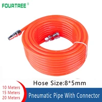 10m 15m 20m pneumatic pipe air pump trachea compressor hose with connector straight high pressure flexible pu gun 8x5mmtube