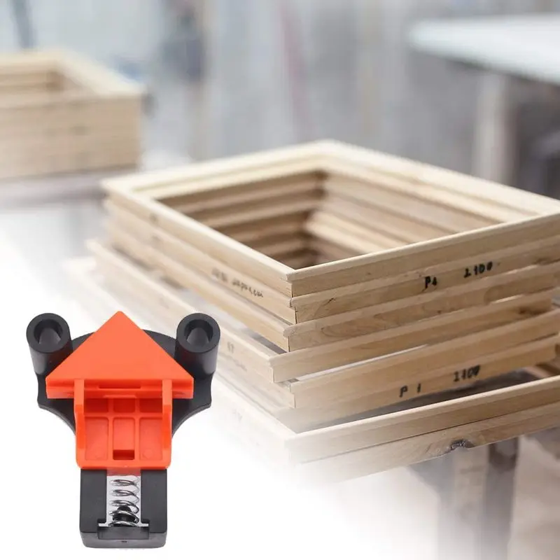 

4PCS Right Angle Fixing Clip Degree Woodworking ClampRight Angle Fixing Clips Picture Frame Corner Clamp Woodworking Hand Tool