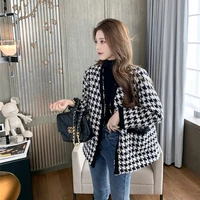 tweed coat womens autumn and winter 2020 new retro hong kong fashion versatile foreign style woolen coat