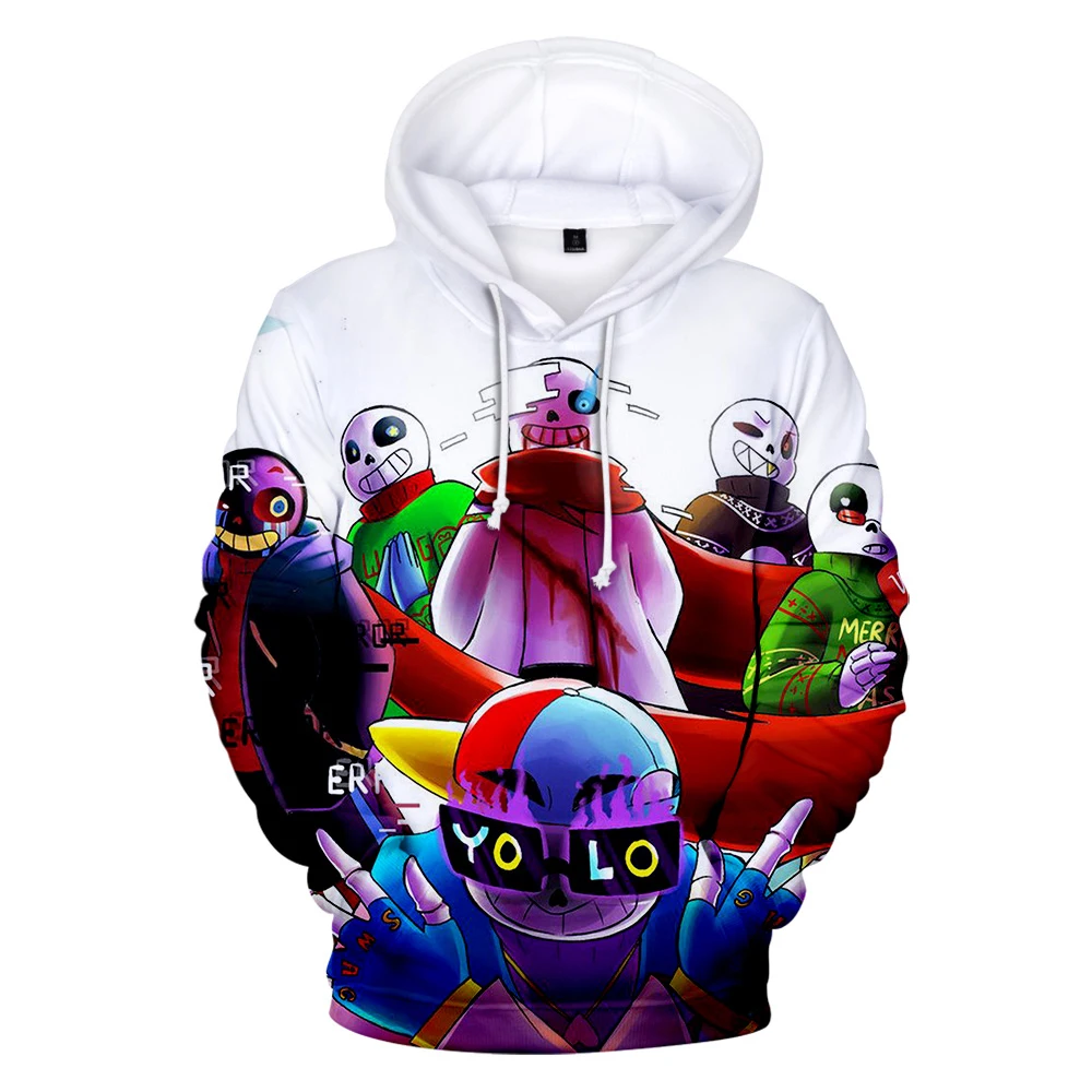 

Classic RPG Plot Game Undertale Sweatshirts Cartoon Men/Women Anime Pullover Harajuku Style Hoodies 3D Print Skull Sans Hoodie
