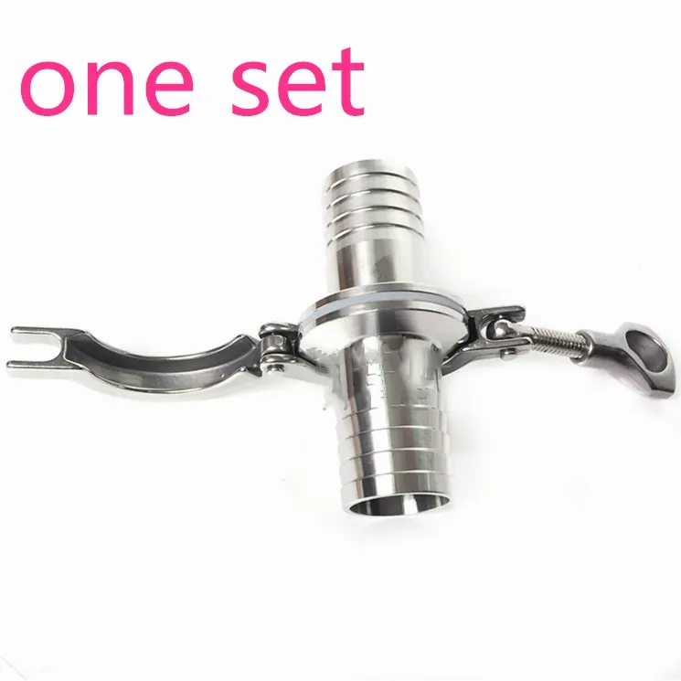 

1-1/2" OD 38mm Sanitary Hose Barb Set Ferrule OD 50.5MM +1.5" Tri Clamp + PTFE Gasket Stainless Steel SUS SS 304