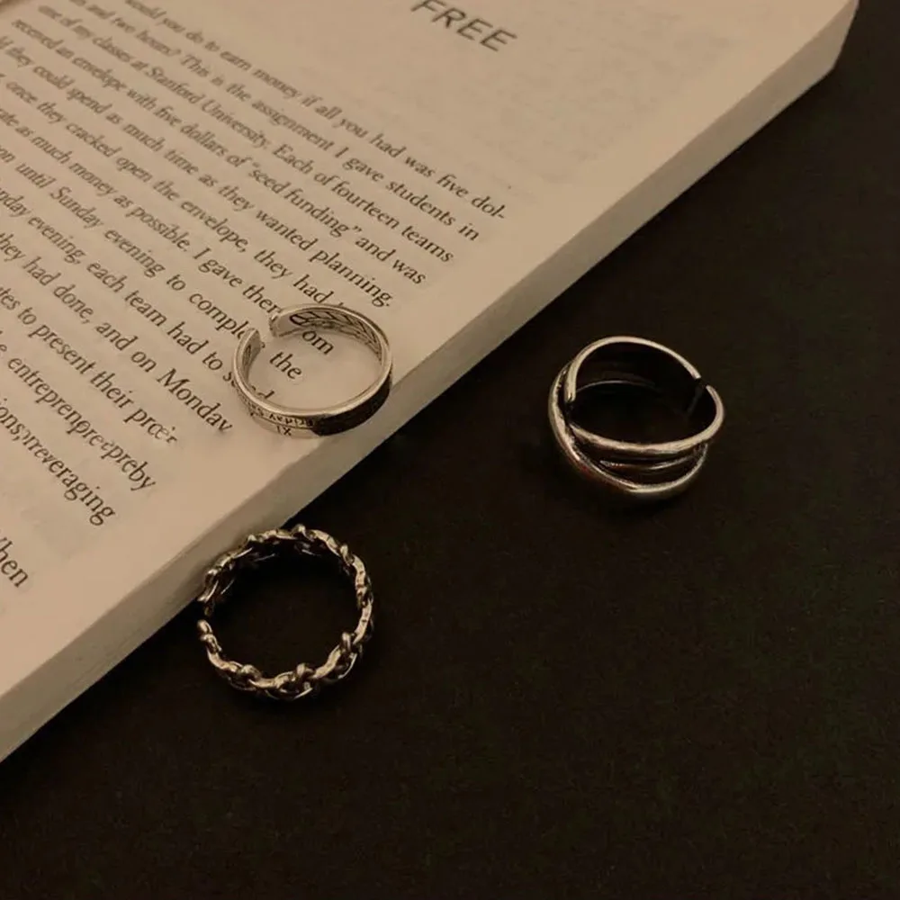 Тайское модное Открытое кольцо в виде гексаграммы для мужчин и женщин ювелирное