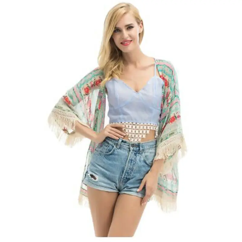 Женская шаль с бахромой и кисточками женские пляжные купальники накидка