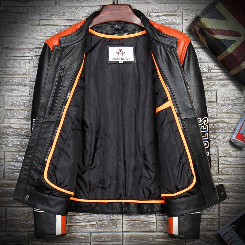 

Nice Shipping Genuine Leather Clothing Mens Motorcycle Leather Jackets,Plus Size Cow Skin Biker Jacket