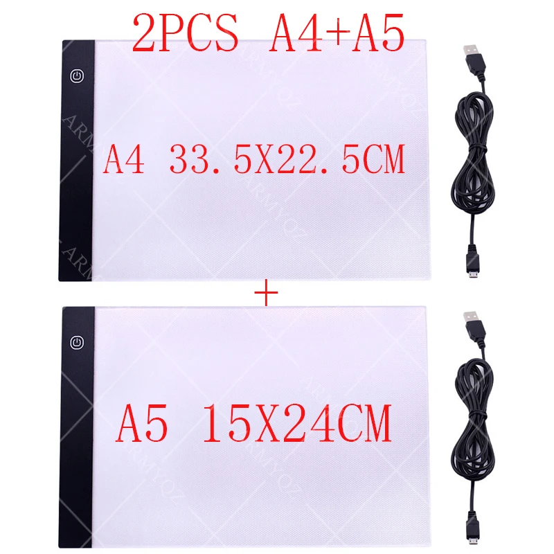 

Светодиодная подсветильник ка для алмазной живописи, 2 шт., подсветка, доска, аксессуары для алмазной живописи, наборы инструментов A4, A5, коробка для графического планшета для рисования