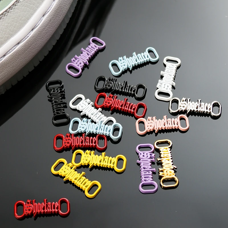 

1Pair DIY Letter Shoelaces Buckle Decorations Sneaker Kits Metal Lace Buckle Stylish Sports Metal Kits Shoelaces Accessories