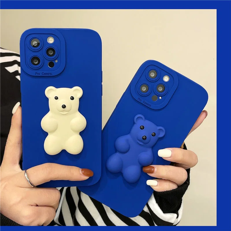 Чехол для Huawei P30 Lite P40 Pro P50 шикарный Мягкий ТПУ чехол с медведем цветком морским