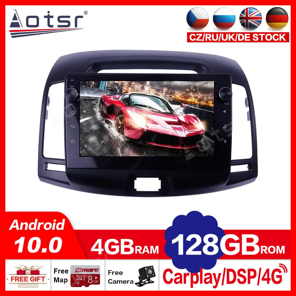 

Android 10 PX4 PX5 4+128GB For Hyundai Elantra 2008 -2010 Car radio player GPS Navigation Multimedia Player Radio DVD Wifi