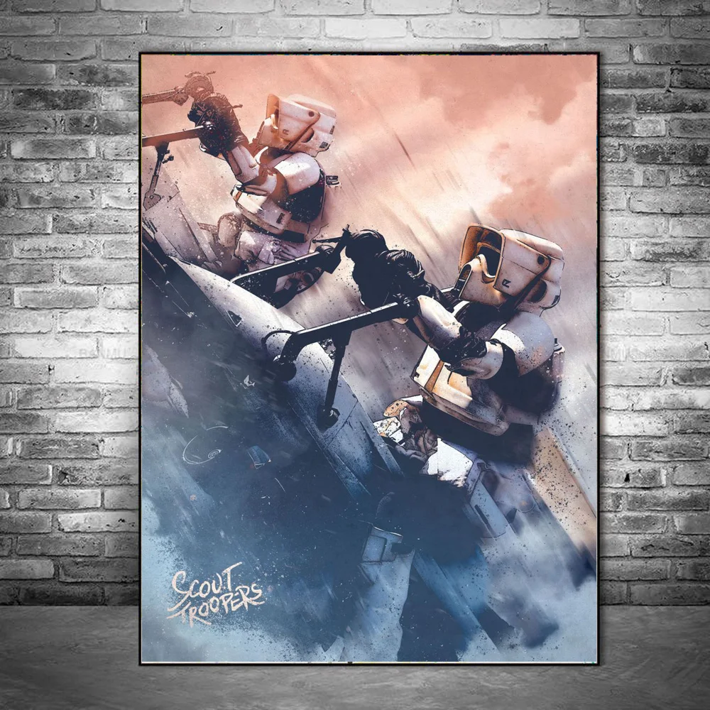 Картина на холсте с героями Звездные войны Disney плакаты и принты персонажами