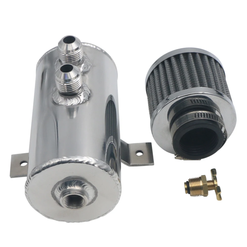 

AN10 Polished Aluminum Alloy Oil Catch Can with Breather Filter