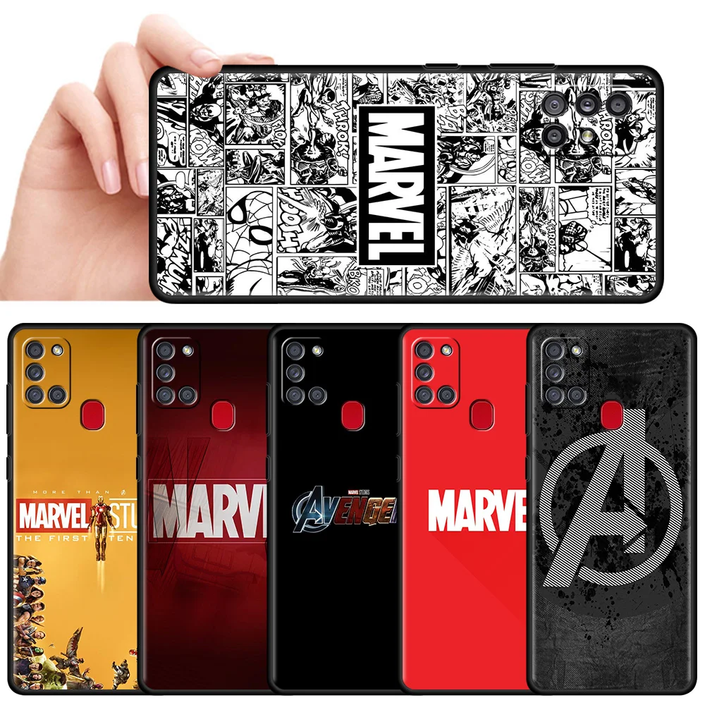 

Case For Samsung Galaxy A12 A51 A52 A71 A21s A32 A31 A02s A72 A41 A11 A22 A03s A13 A01 A42 Soft Phone Cover Cartoon Marvel Logo