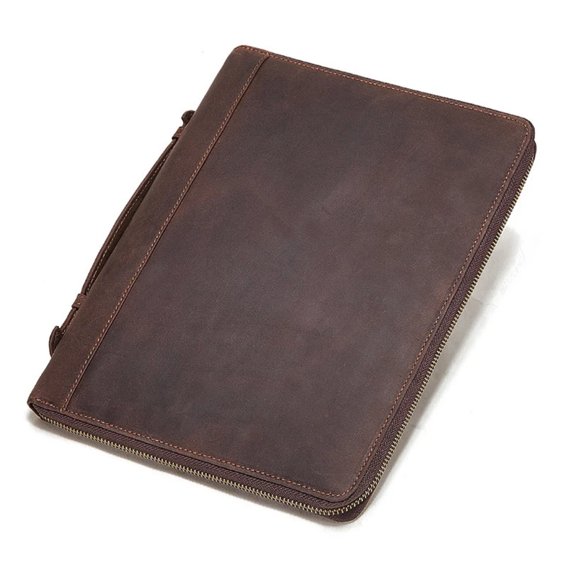 

Leather Business Carrying Case ID Credit Card Holder Vintage Pocket Phone Pen Purse for Men Women