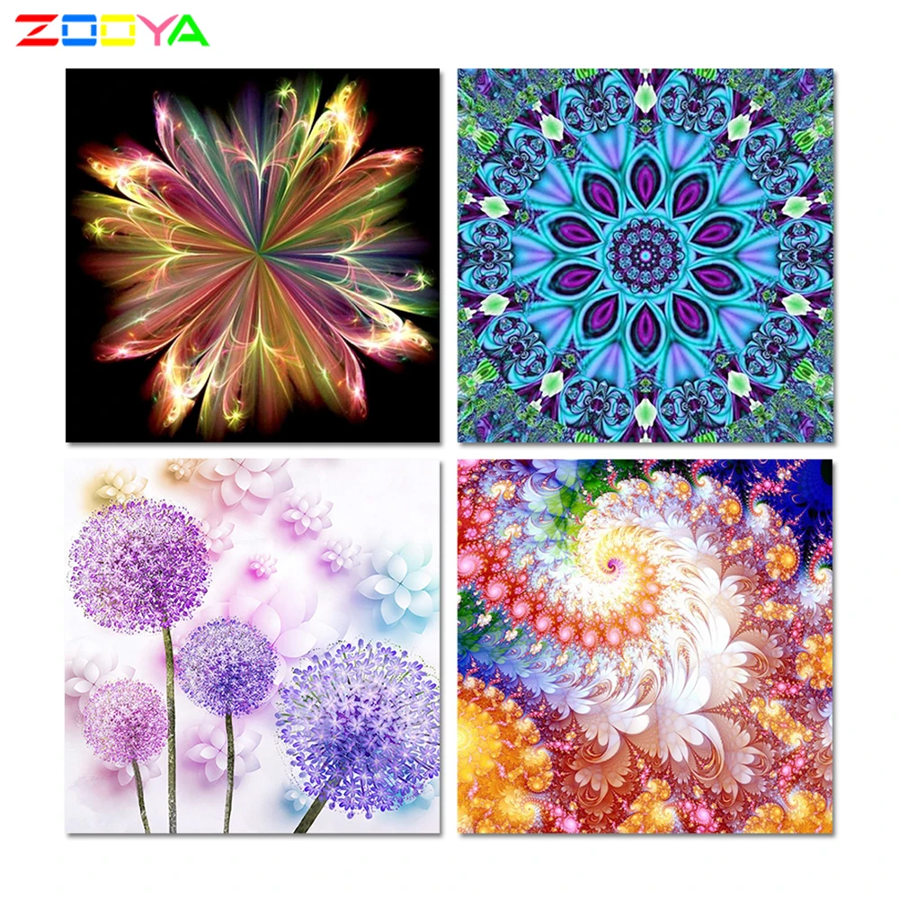 Алмазная 5D мозаика сделай сам картина из квадратных страз с изображением цветов