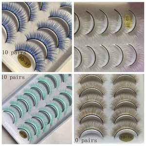 Густые Длинные Накладные ресницы для вечевечерние, коричневые цветные накладные ресницы, накладные ресницы для вечеринки, накладные ресницы для удлинитель ресниц, 10 пар