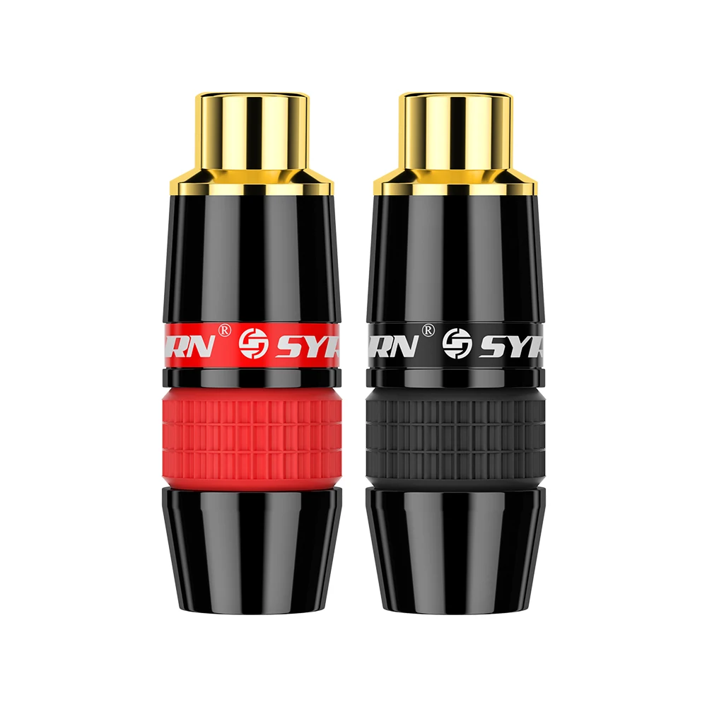 20 шт Hifi RCA Jack 24K позолоченный Мужской Двойной самоблокирующийся провод лотоса