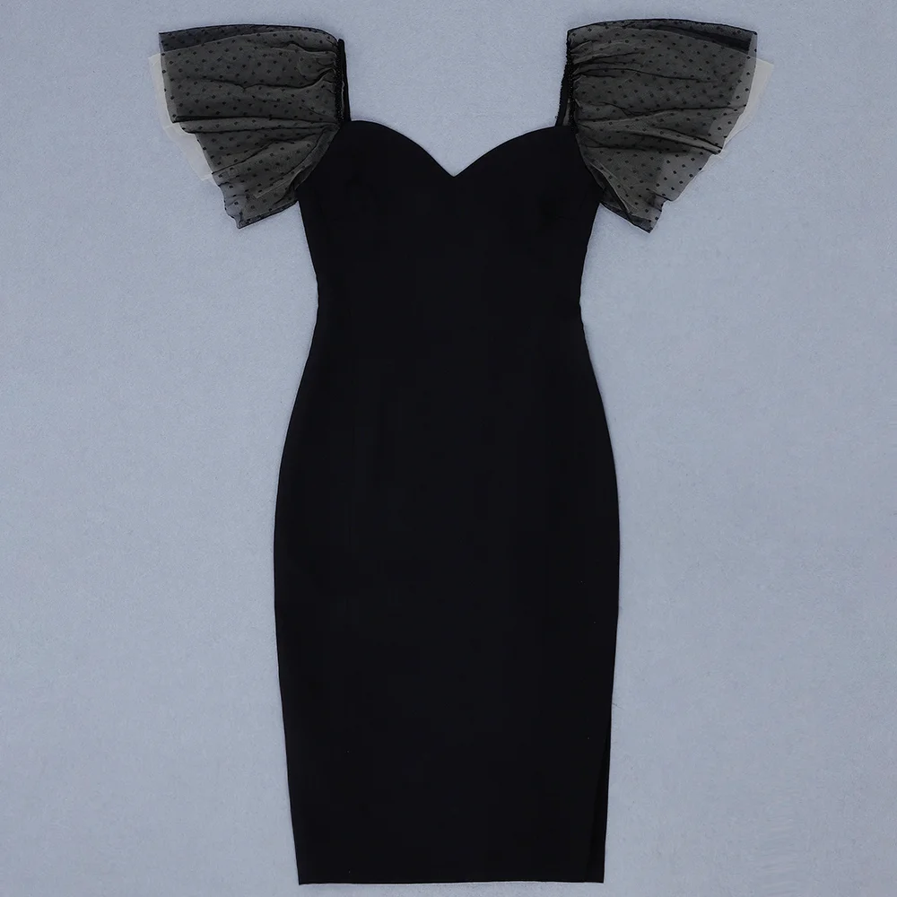 

2020 new black lace V-Neck sleeveless Celebrity backless Sexy Bandage Evening Party Bodycon Dress