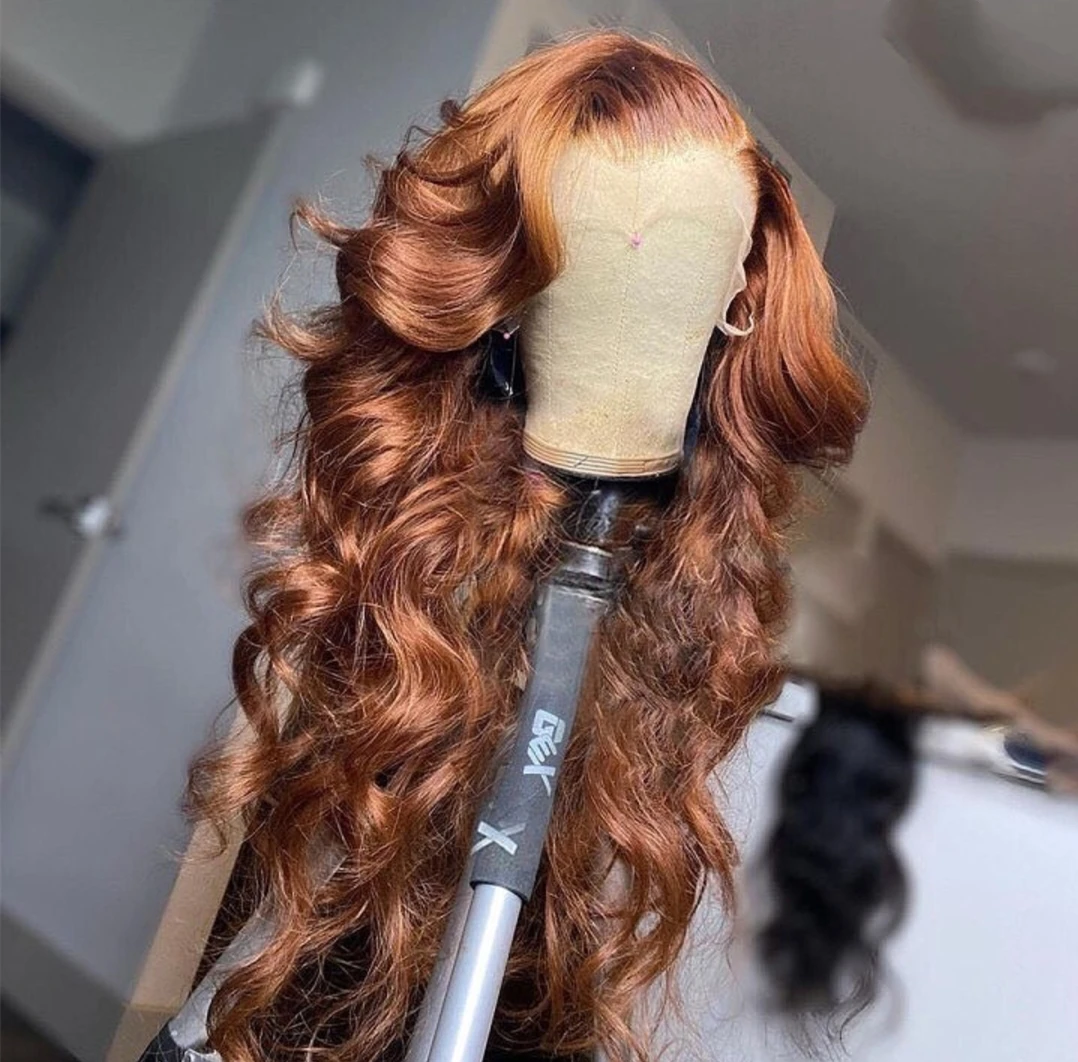 Murah Sebelum Dipetik Wig Gelombang Longgar Wig Highlight Brasil Ombre Coklat T Bagian Renda Depan Wig Rambut Manusia Untuk Wanita Wig Ombre Renda Depan
