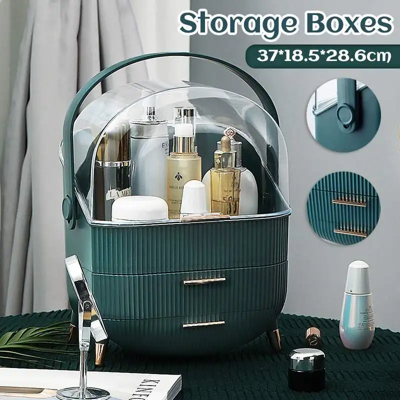 

Multipurpose Cosmetic Storage Box Makeup Organizer Jewelry Box Lipstick Holder Earring Necklace Drawer Transparent Desktop Shelf