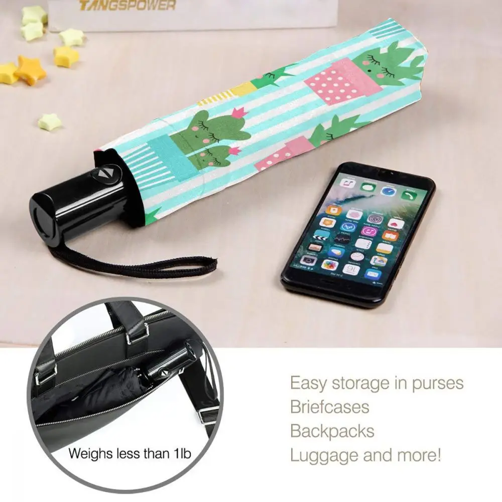 

Automatic Umbrella Cactus In Cute Pots three-fold umbrella women men rain umbrella