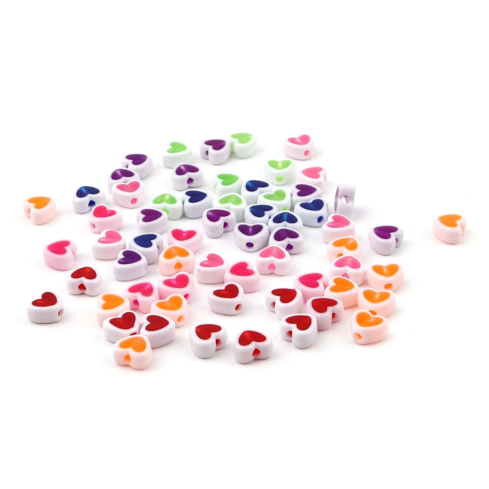 

DoreenBeads 8mm Multicolor Acrylic Beads Heart Flat At Random Color Spacer Beads For Jewelry Making Handmade DIY Bracelet,200PCs