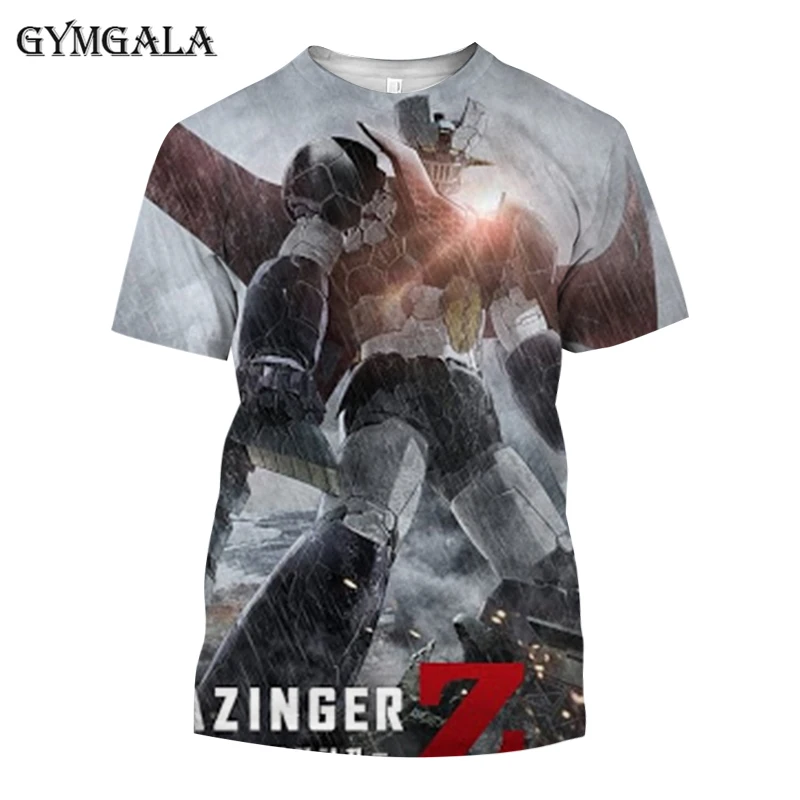 

2021 3D Print Sci-fi Anime Mazinger Z Robot Man's T-shirt Summer Short Sleeve harajuku Shirt Armored Warrior Men t shirts