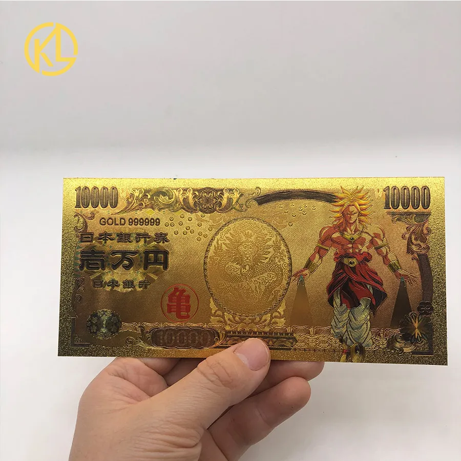 Dragon B6 Горячая 1 шт. Японский дракон мультфильм 10000 иен золото пластиковые банкноты для классической детской коллекции памяти - Цвет: Dragon B6
