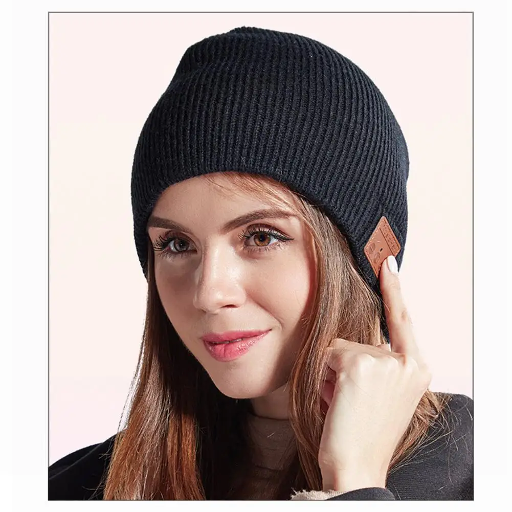 Универсальная Bluetooth 5 0 шапка для наушников Мягкая вязаная музыкальный плеер