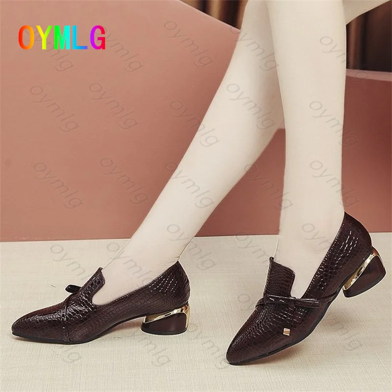 

Single shoes women 2021 new Korean style pointed toe single shoes women shallow mouth comfortable thick heel work shoes women